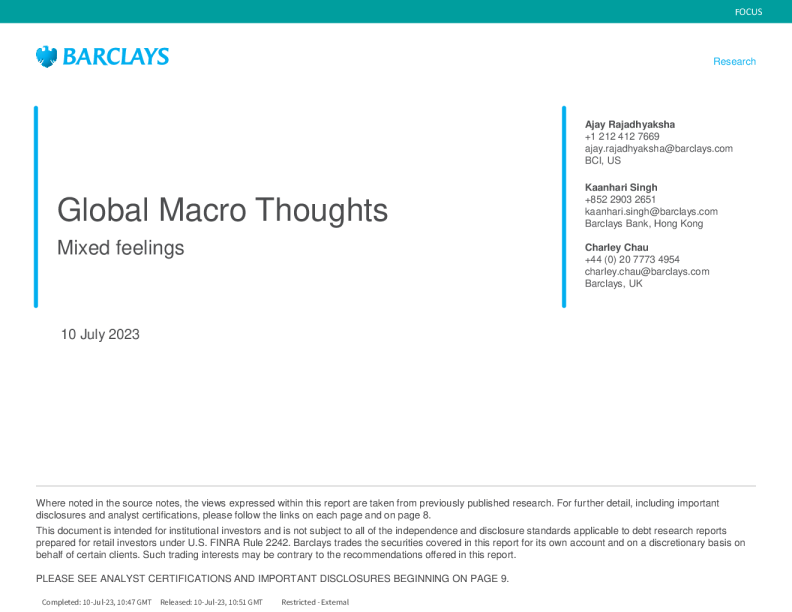 全球宏观思考 ： 喜忧参半