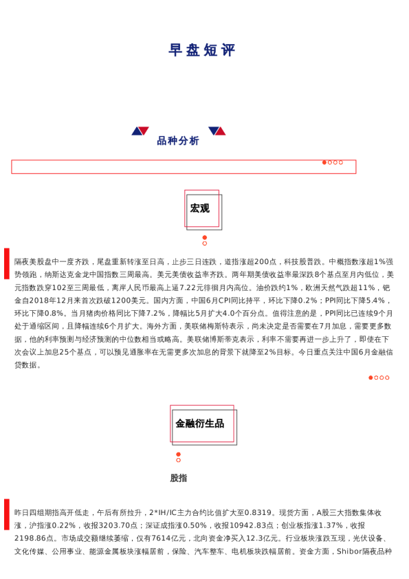 上海中期期货——早盘策略20230711