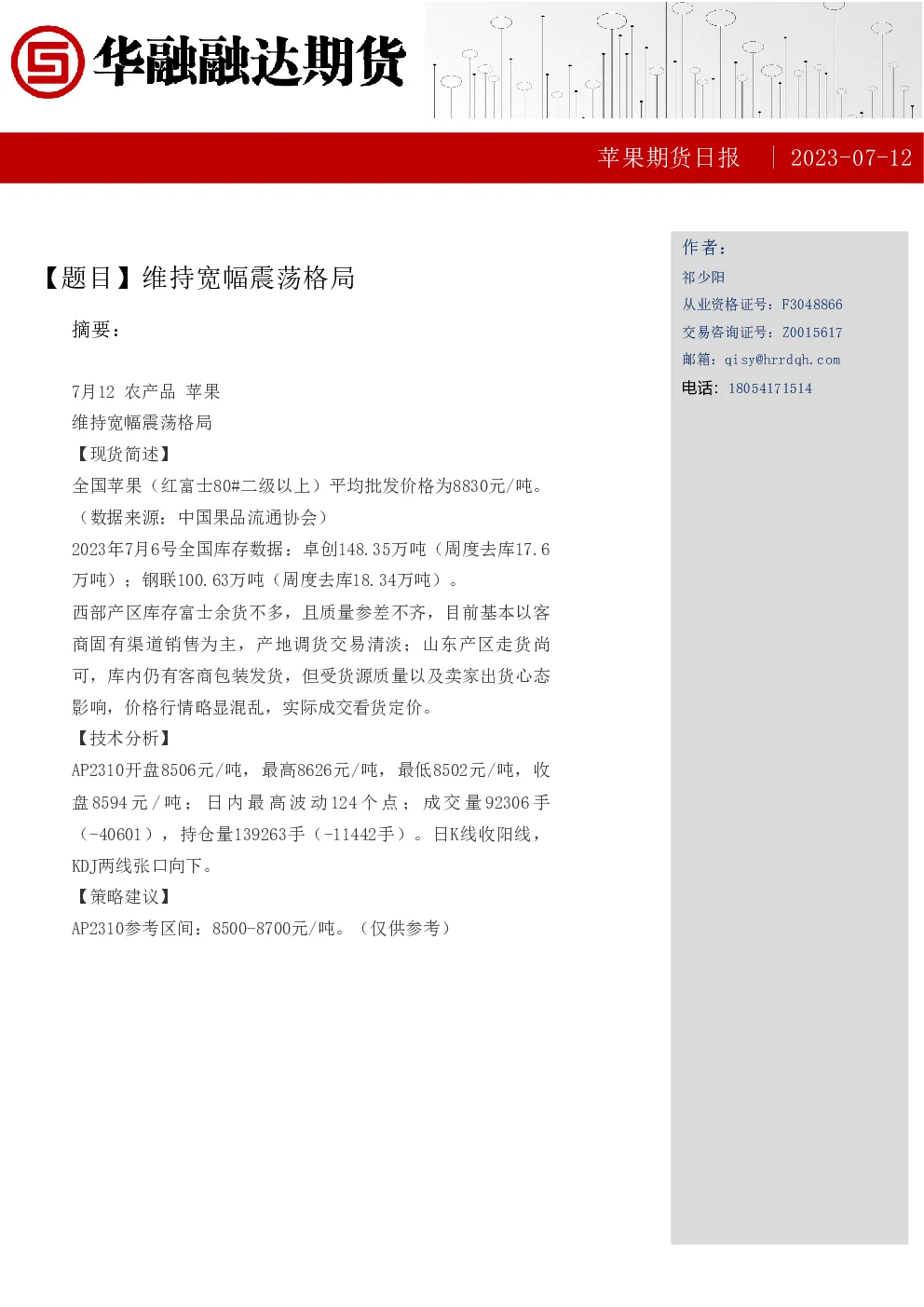 报告封面