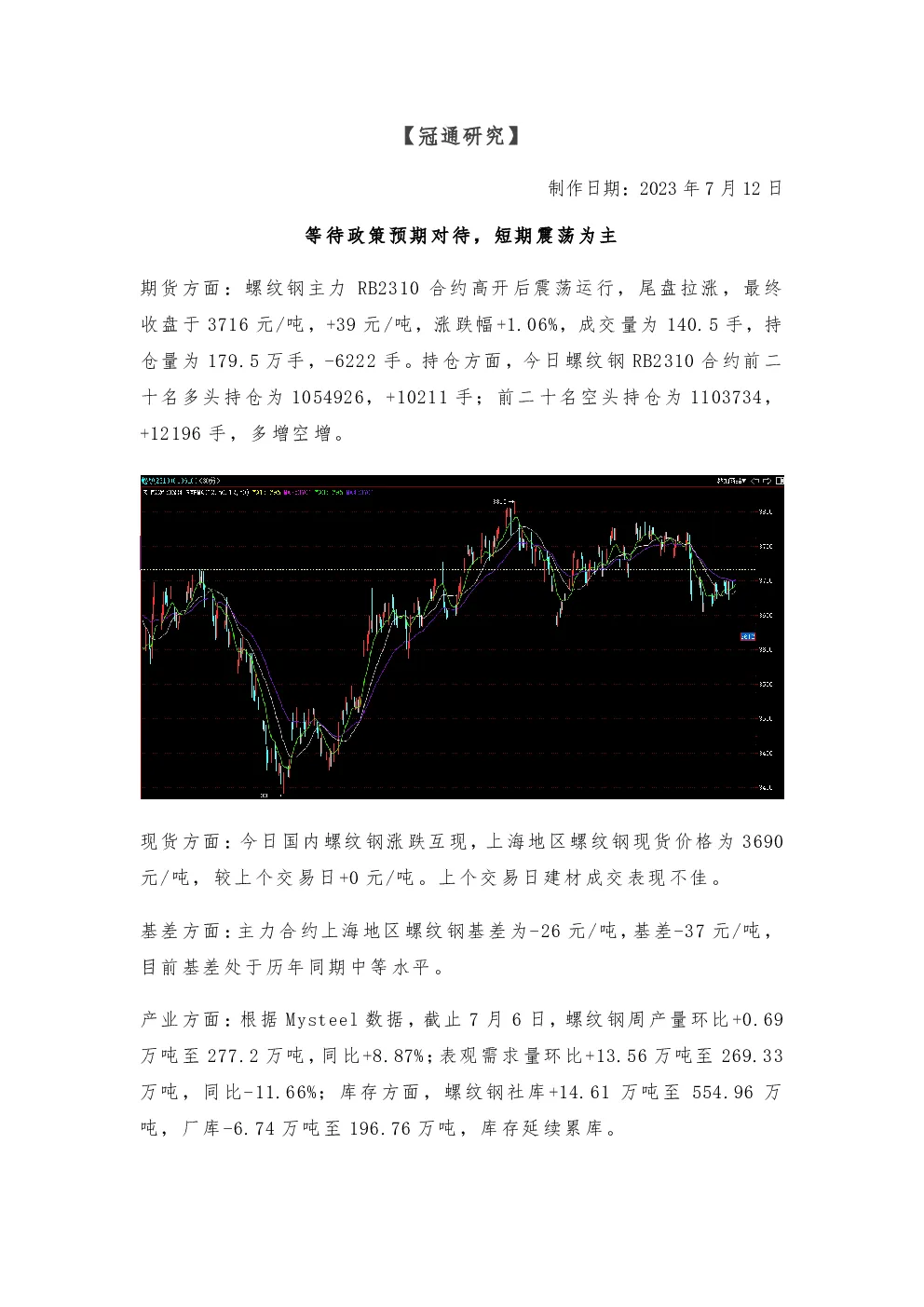 等待政策预期对待，短期震荡为主