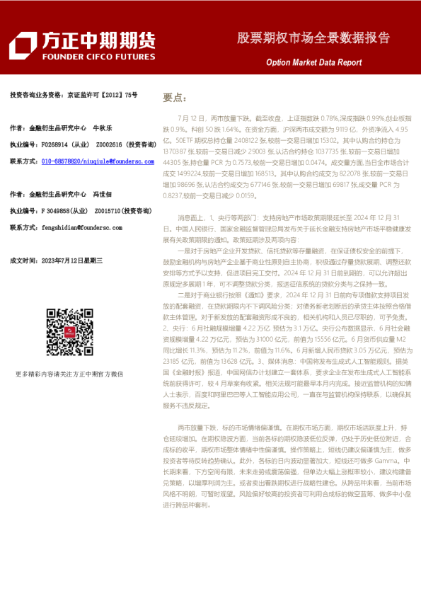 股票期权市场全景数据报告