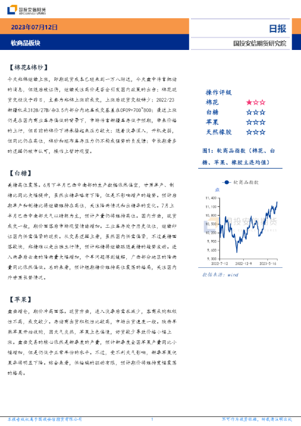 安信期货软商品板块日报