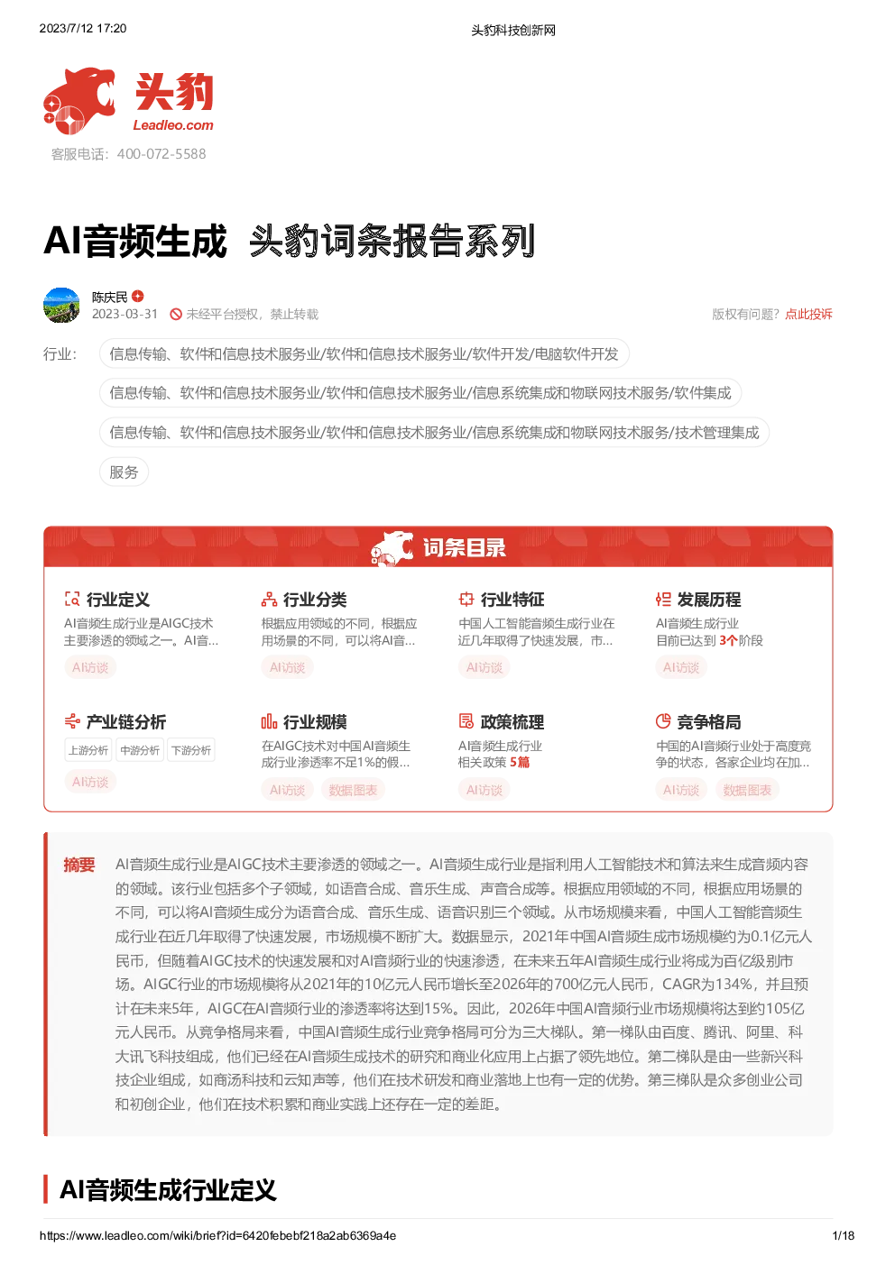 报告封面