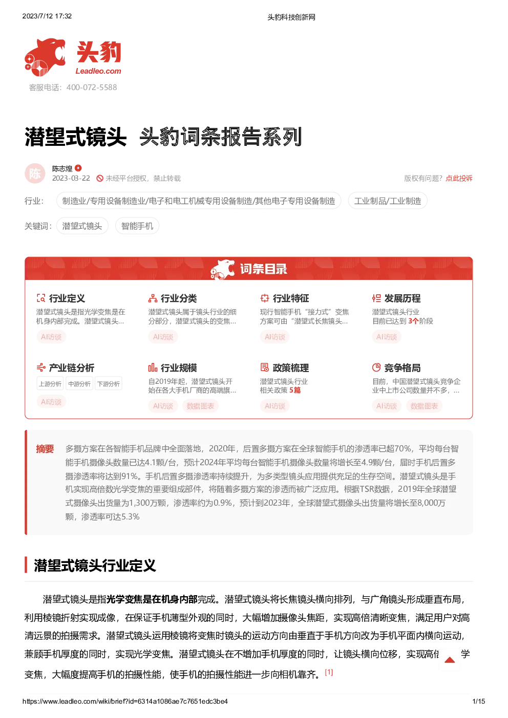 报告封面