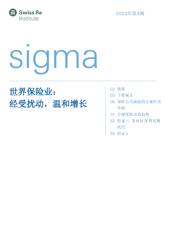 世界保险业： 经受扰动，温和增长