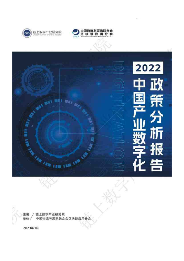 2022中国产业数字化政策分析报告