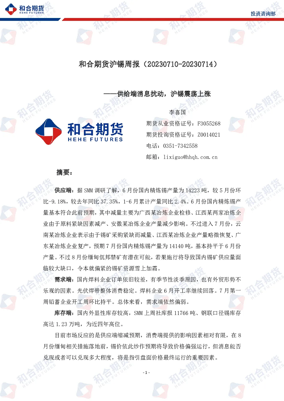 报告封面