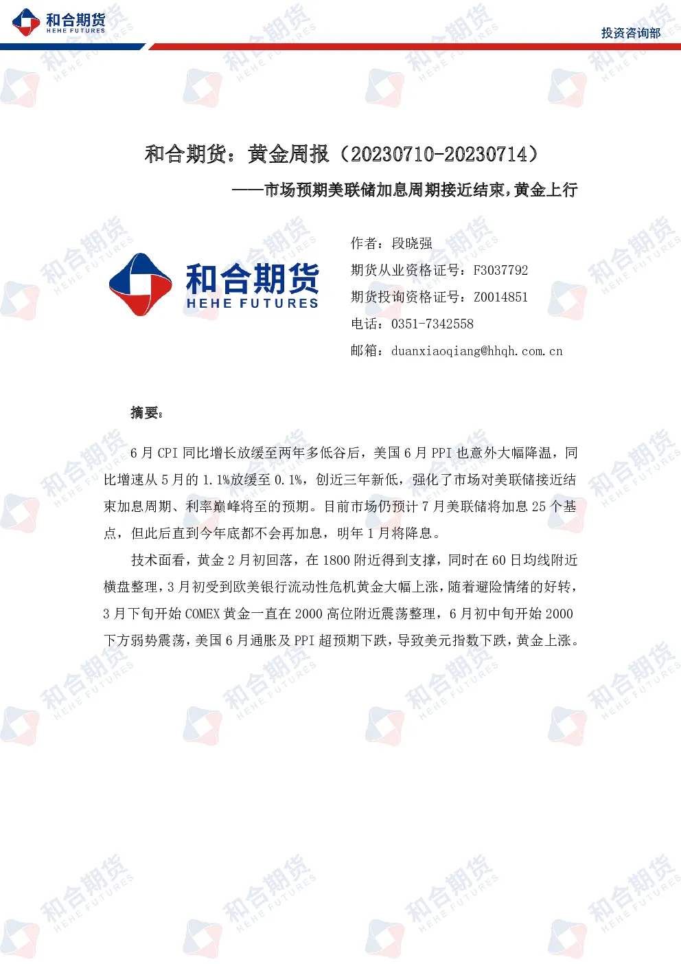报告封面
