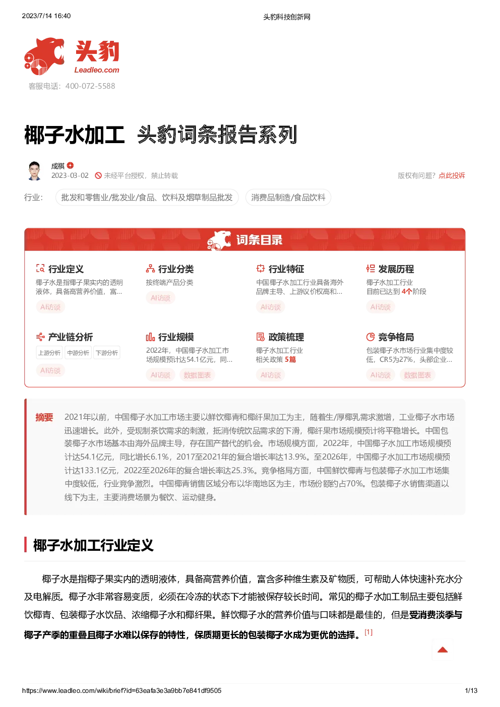 报告封面