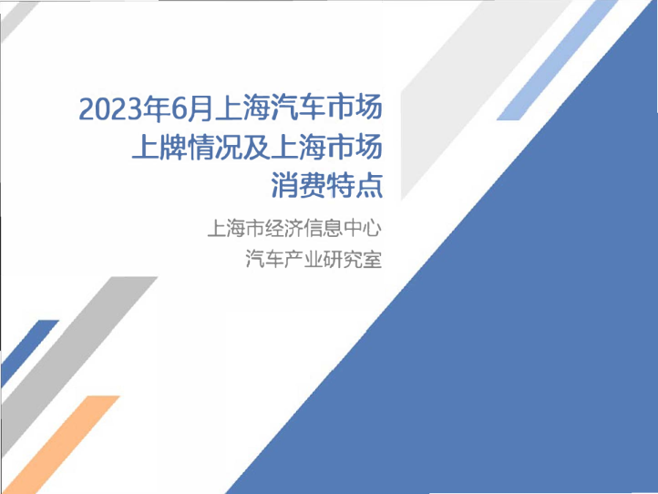 【地方市场】2023年6月份上海汽车市场分析