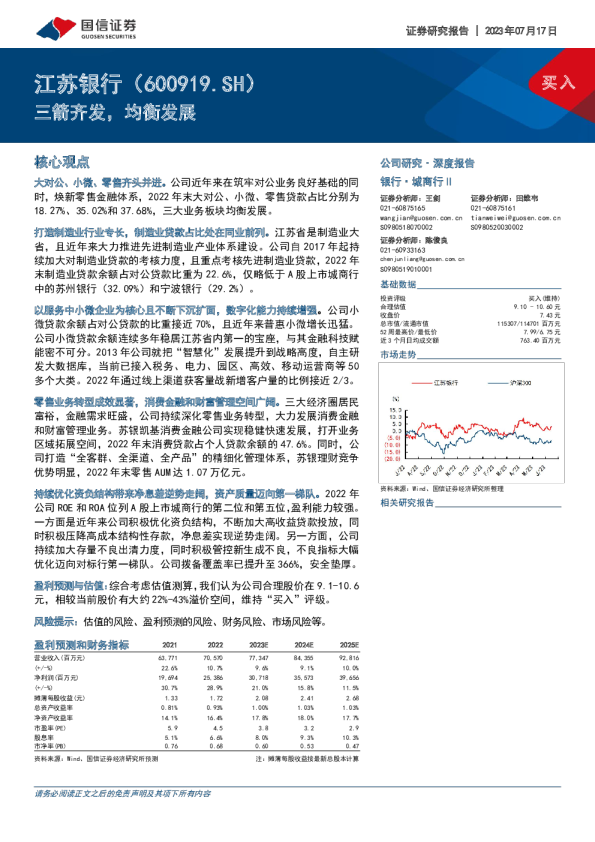 三箭齐发,均衡发展