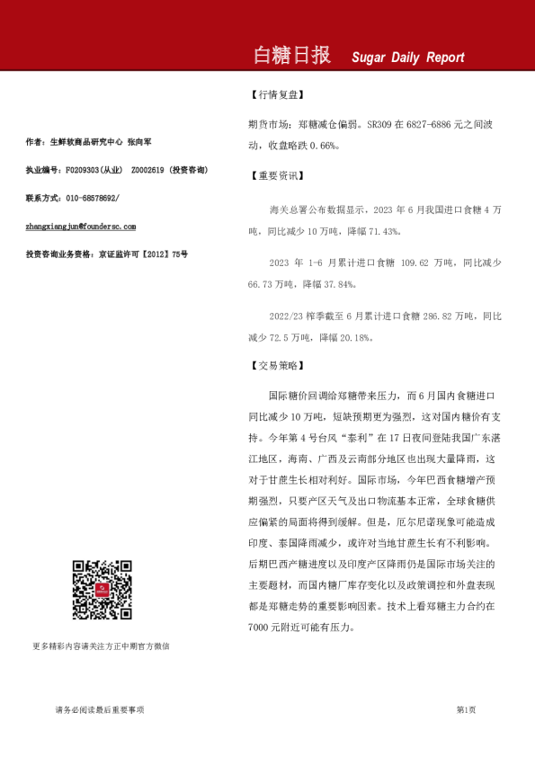 白糖日报