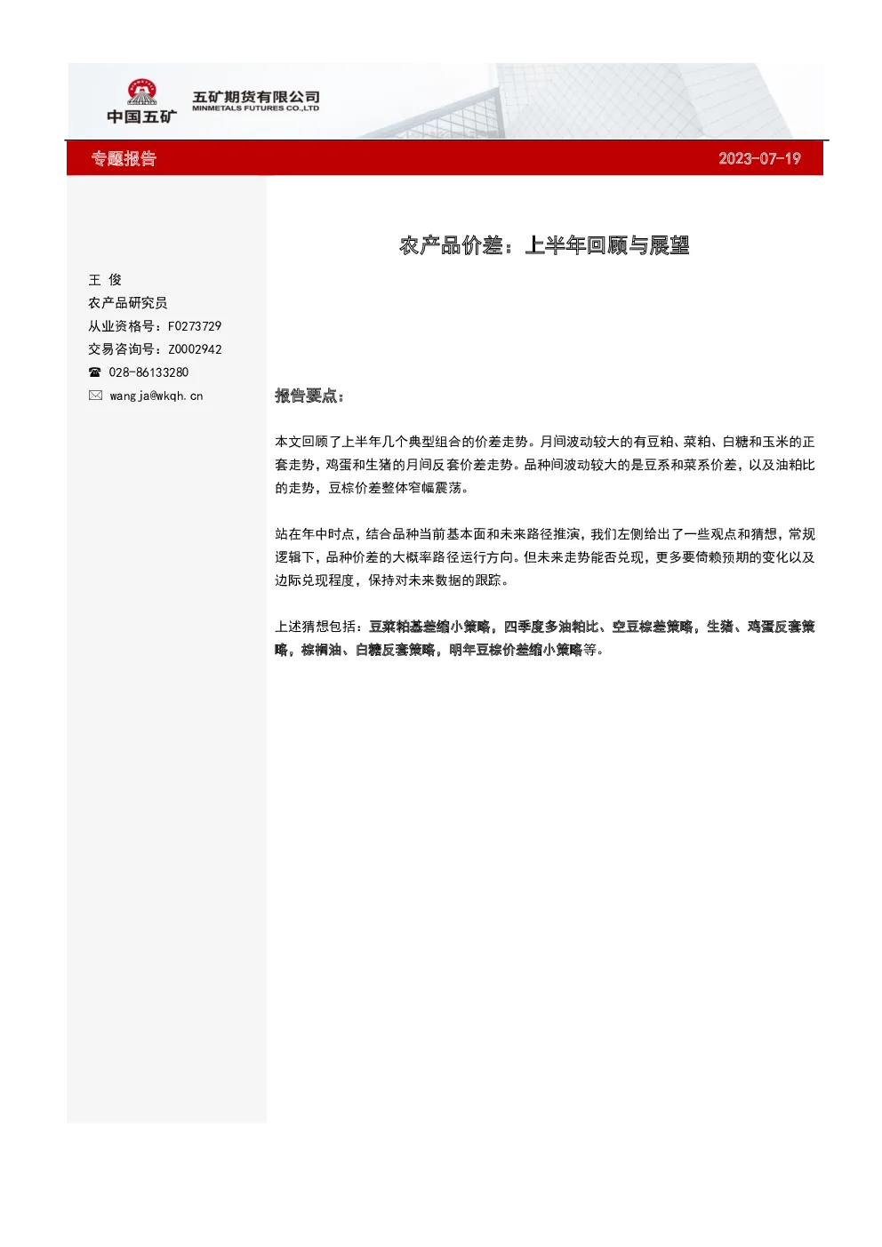 报告封面