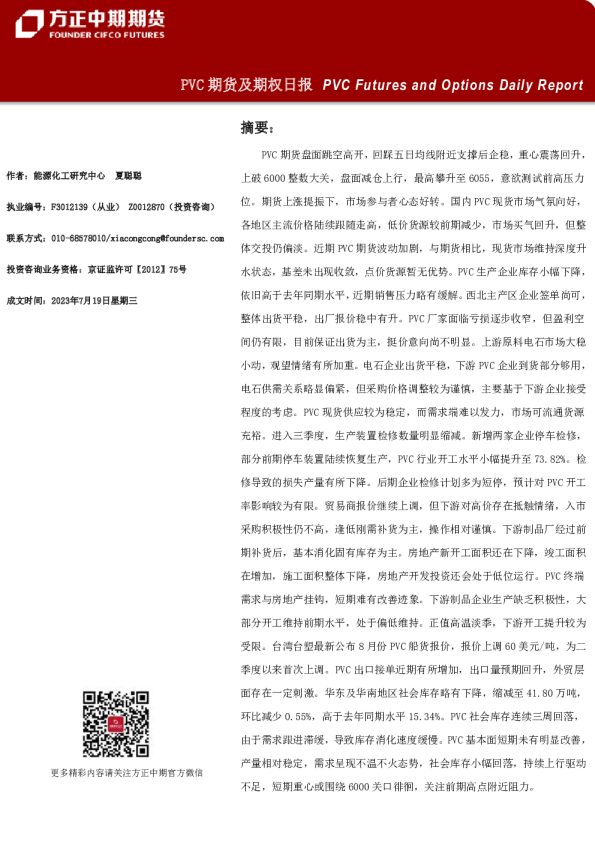 PVC期货及期权日报