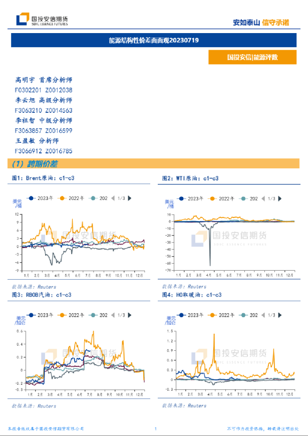 安信期货能源结构性价差面面观