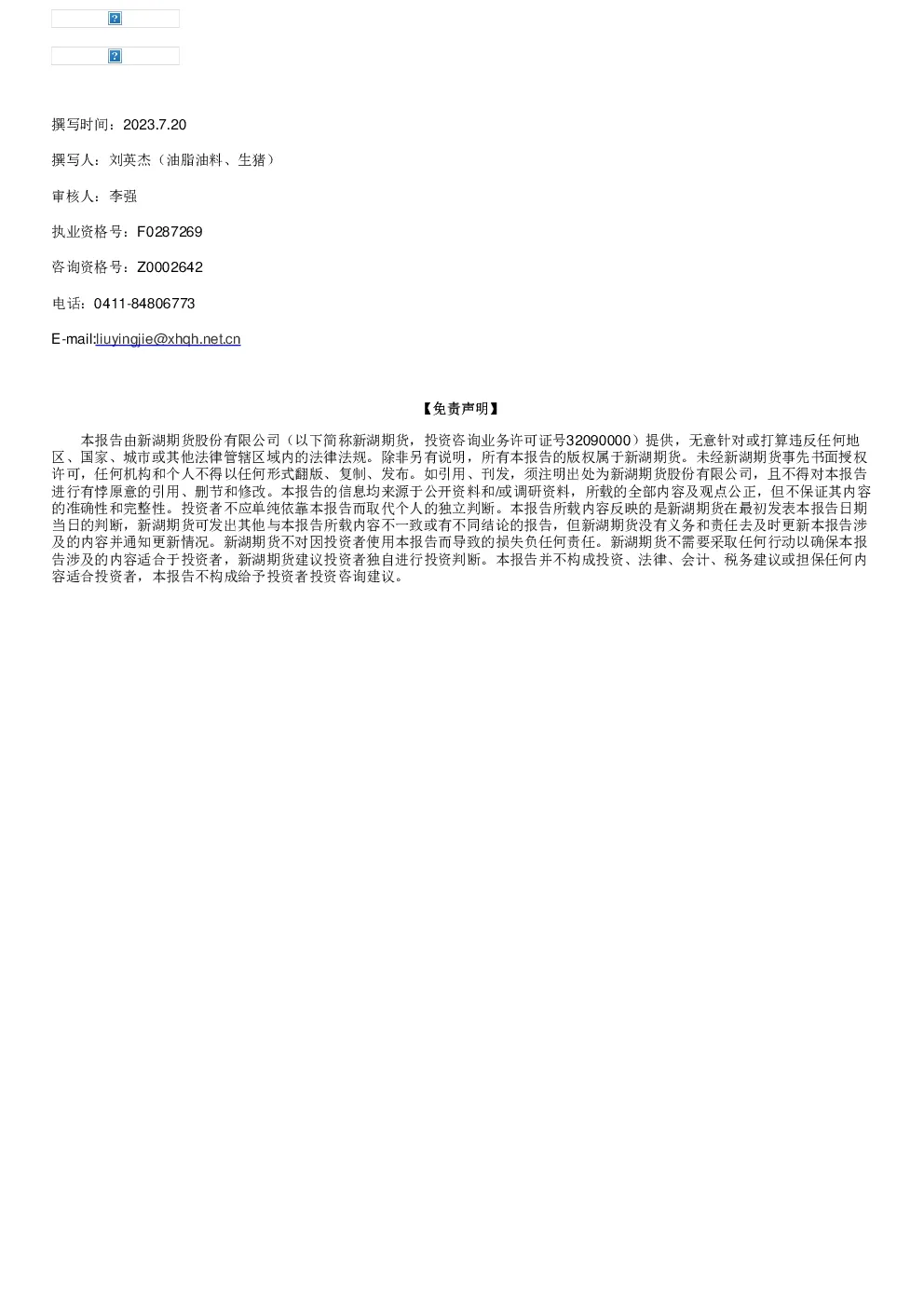 报告封面