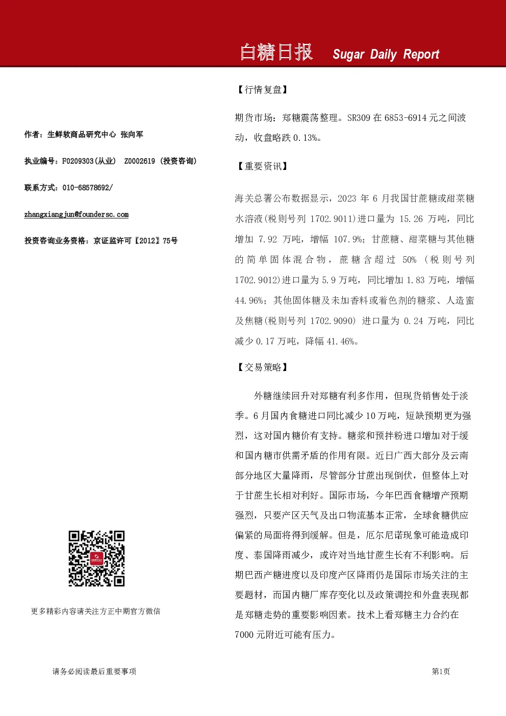 白糖日报