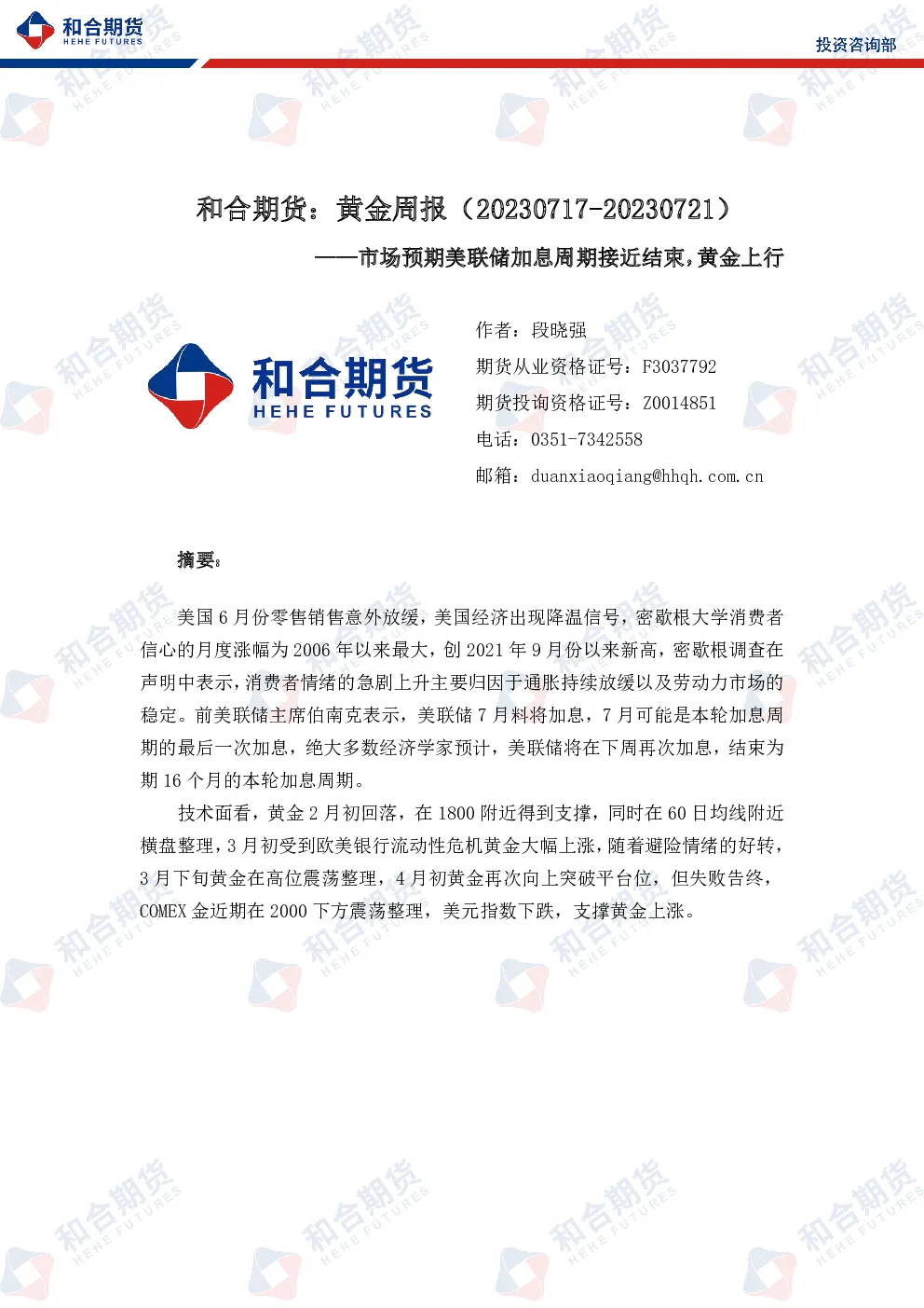 报告封面