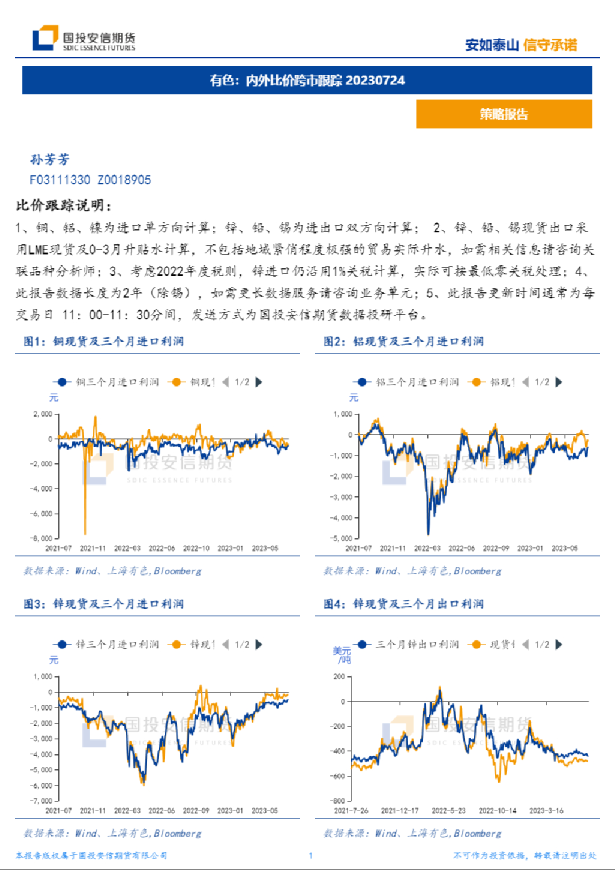 有色：内外比价跨市跟踪