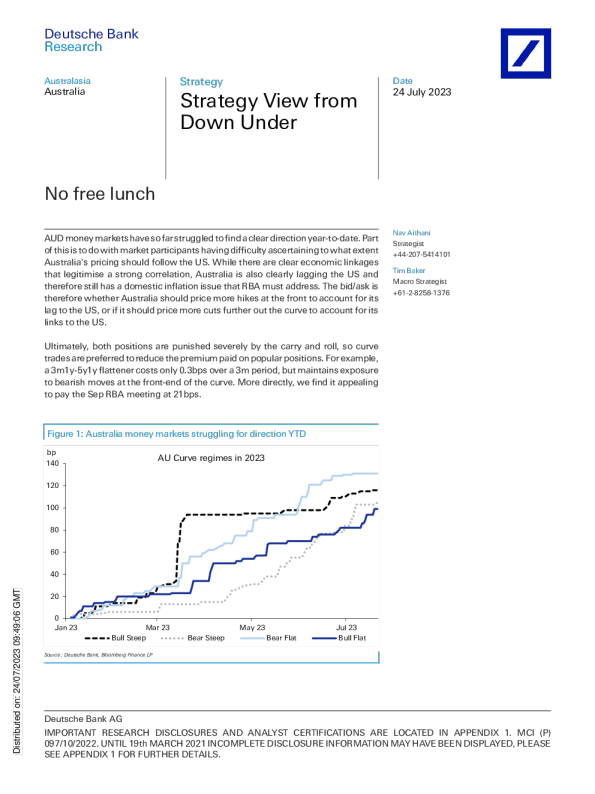 来自 Down Under 的战略观点 ： 没有免费的午餐