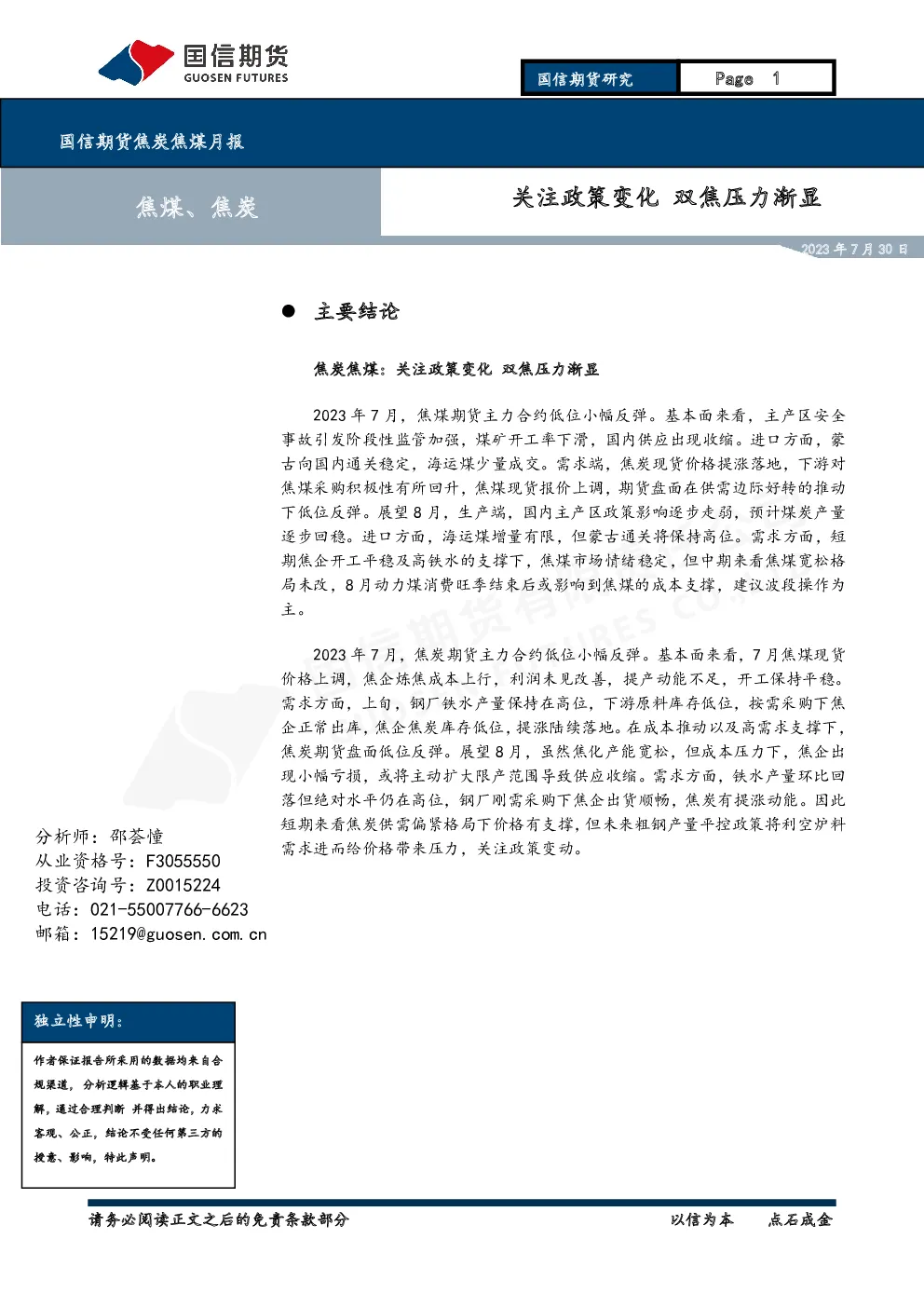 报告封面