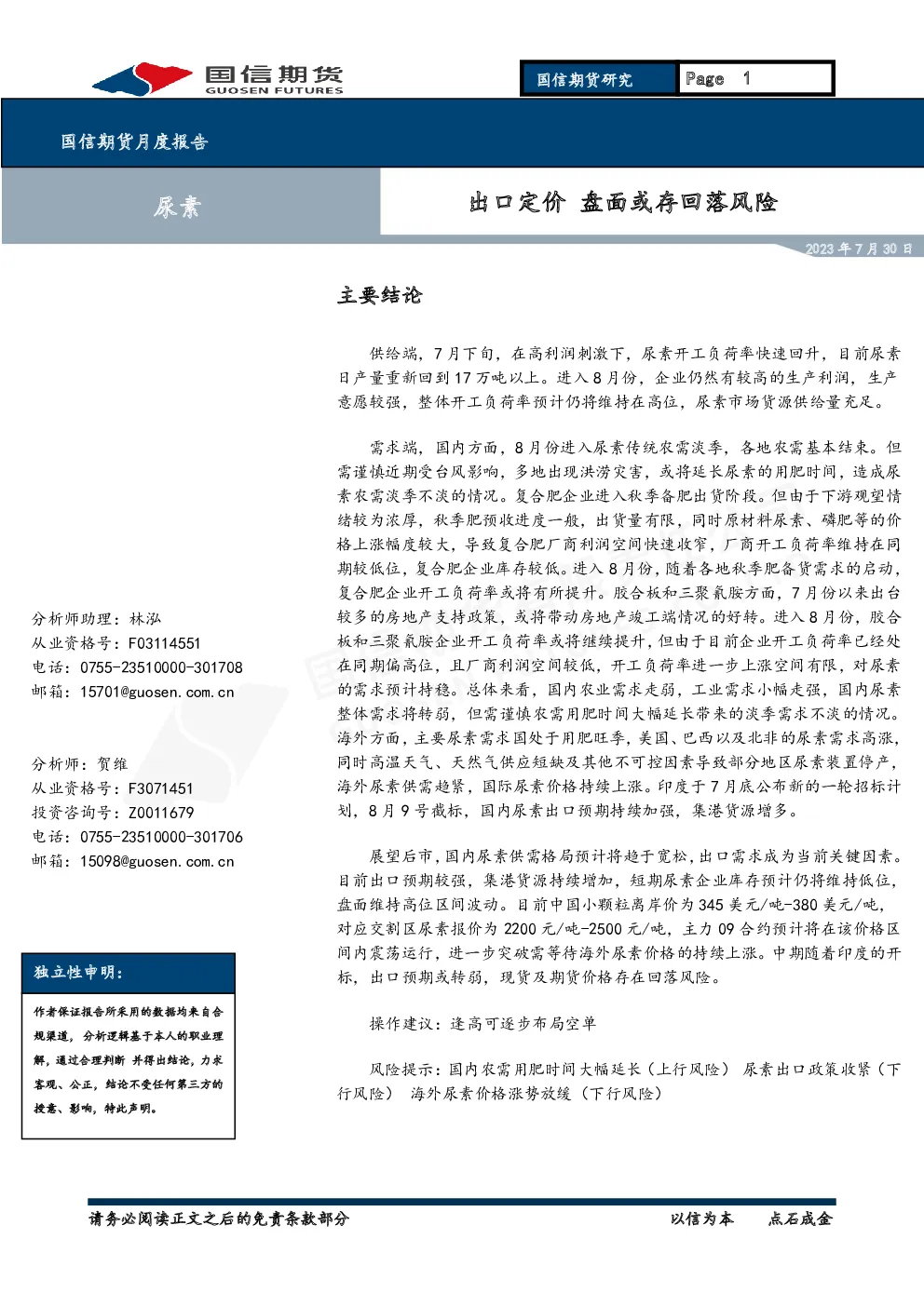 报告封面