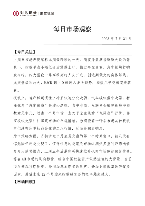 每日市场观察
