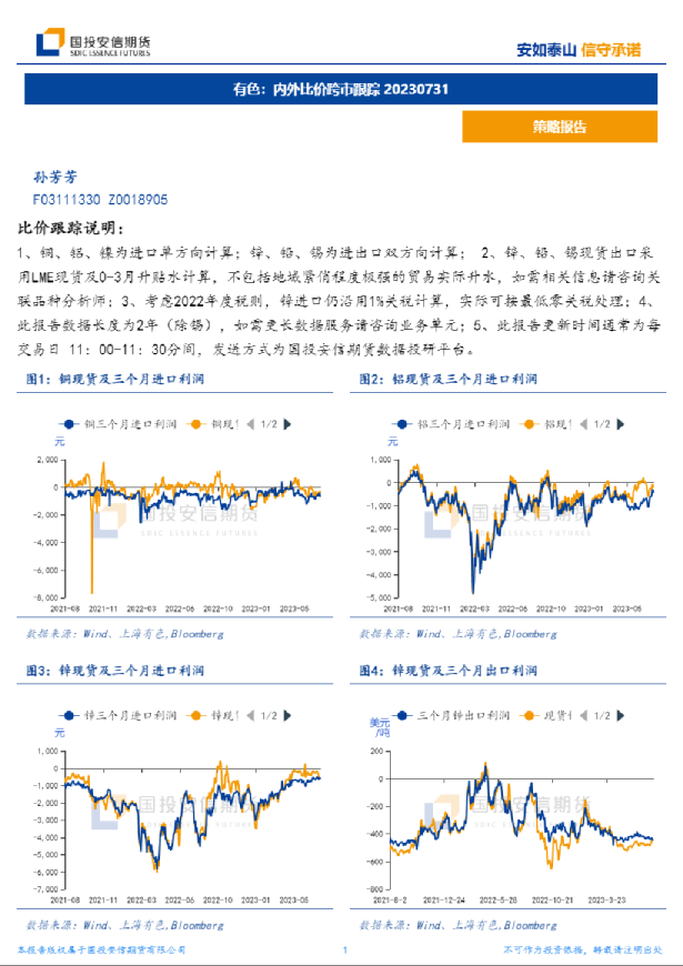 有色：内外比价跨市跟踪