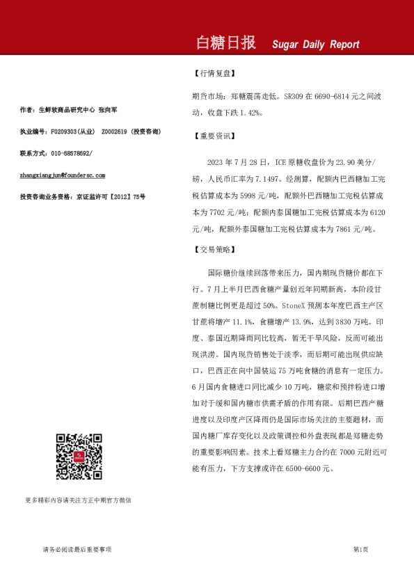 白糖日报