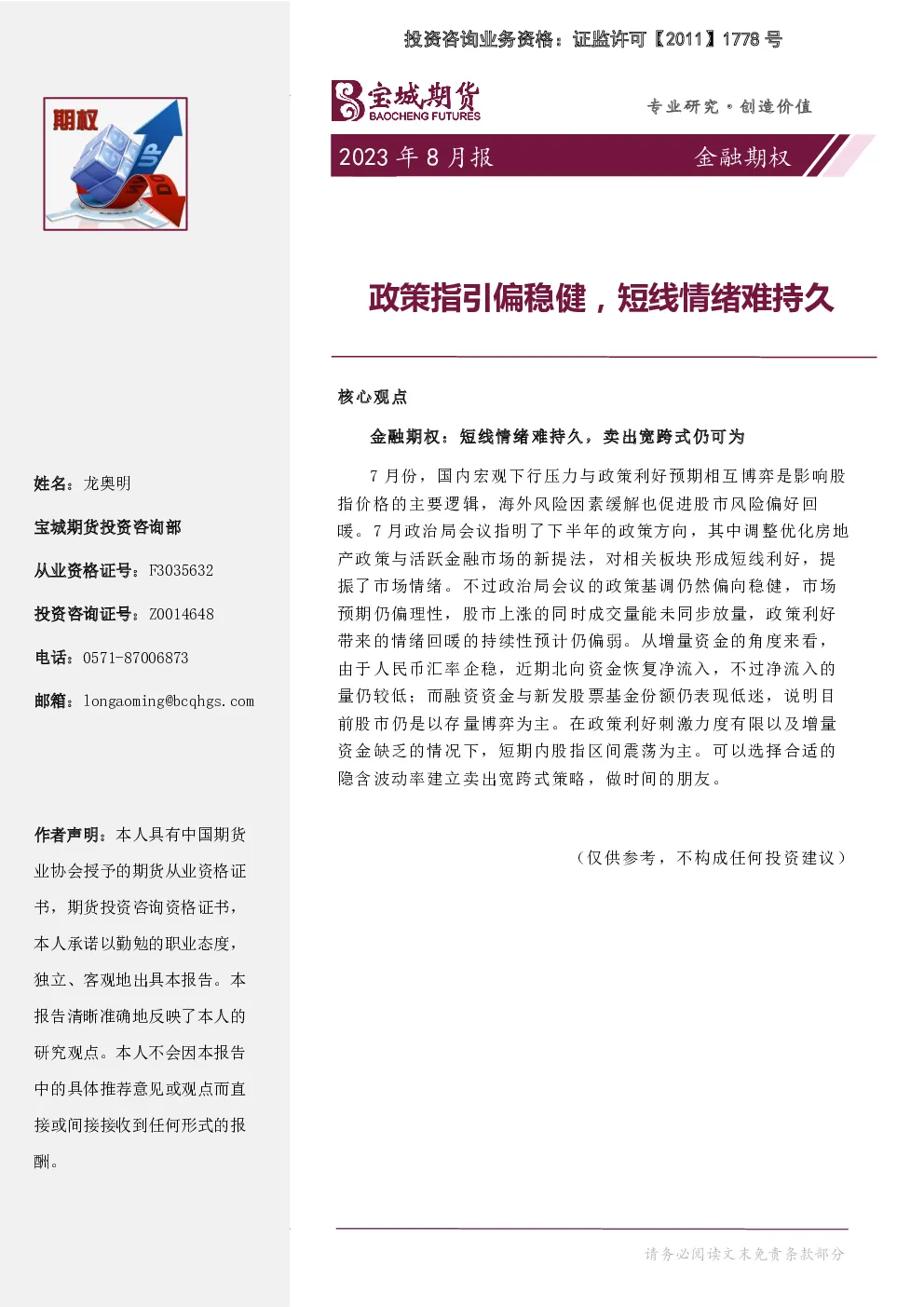 报告封面