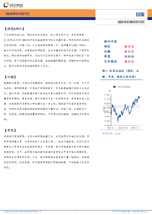 安信期货软商品日报