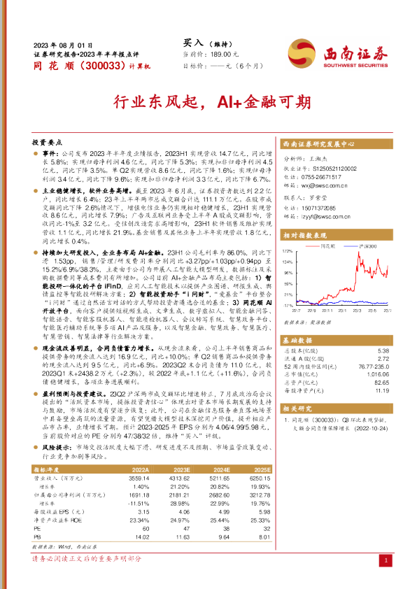 行业东风起，AI+金融可期
