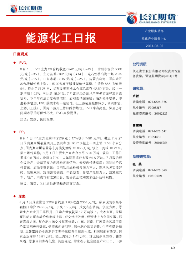 能源化工日报