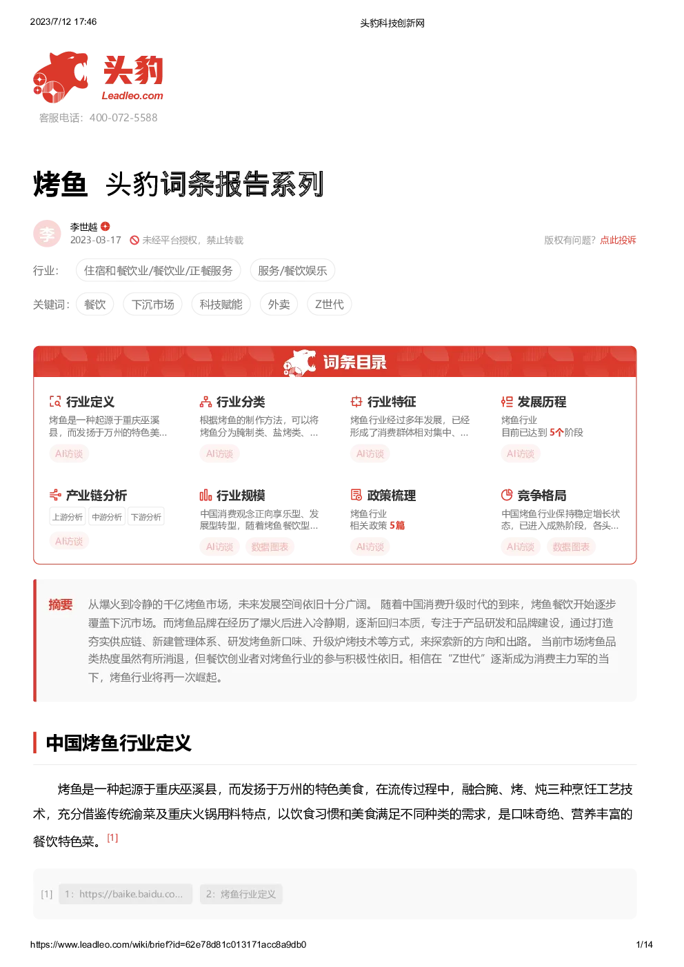 报告封面