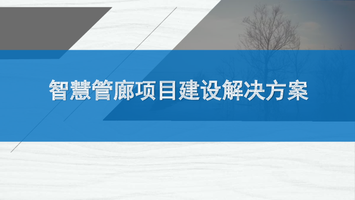 智慧管廊项目建设解决方案