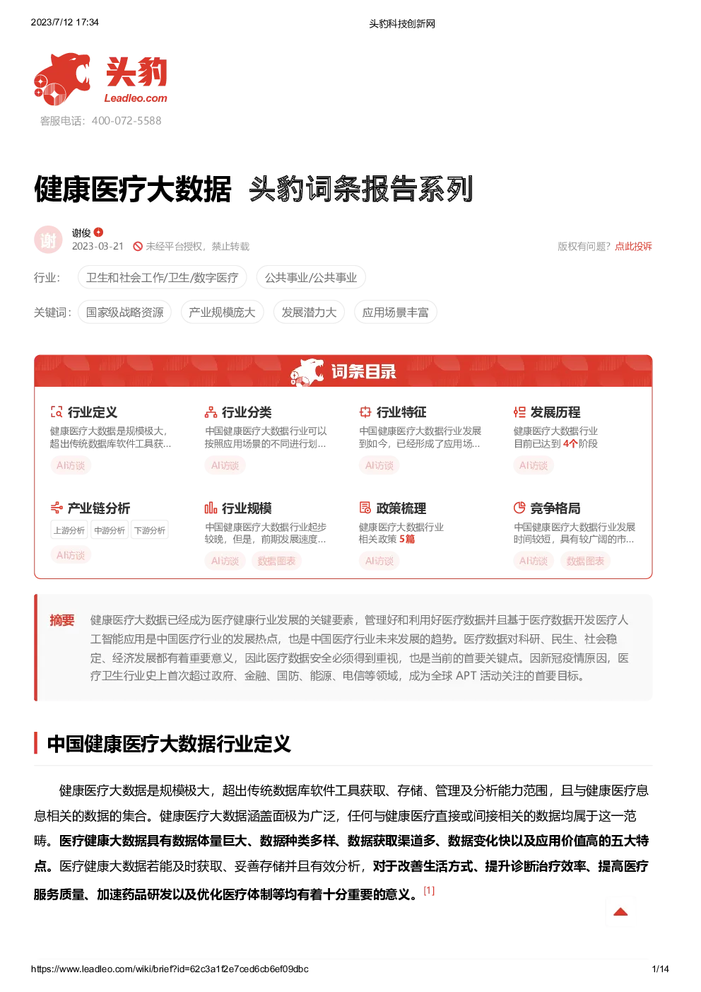 报告封面