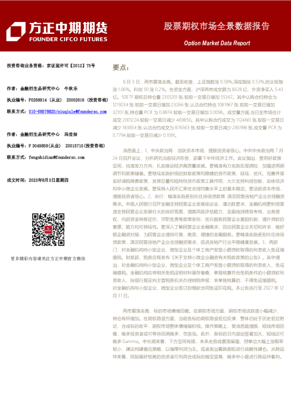 股票期权市场全景数据报告