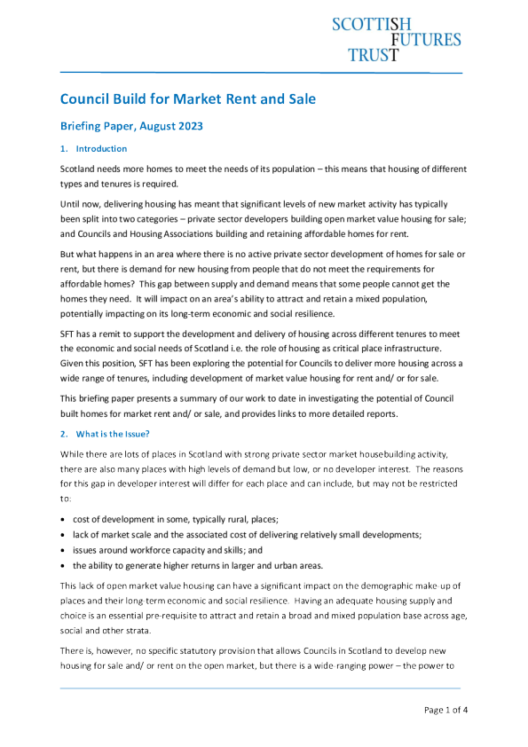 理事会为市场租金和销售简报纸建造房屋