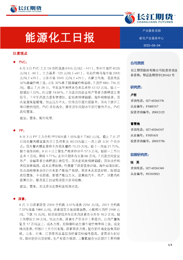 能源化工日报