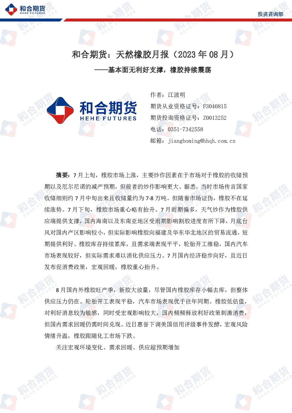 报告封面