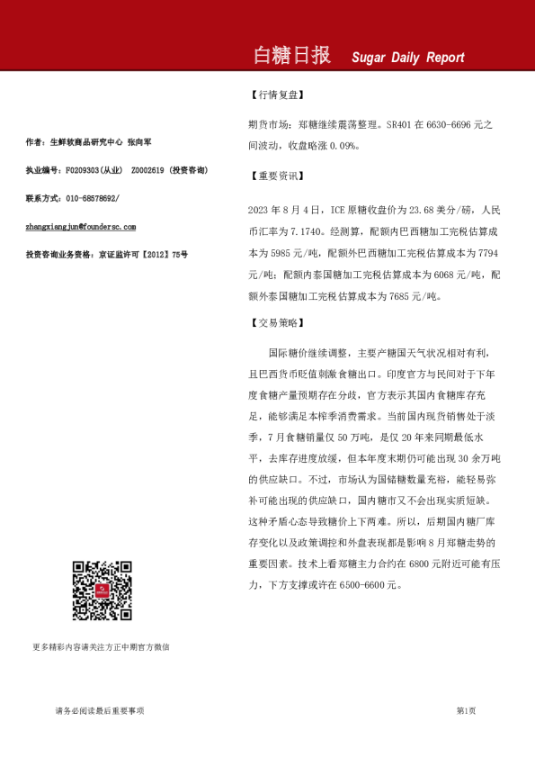白糖日报