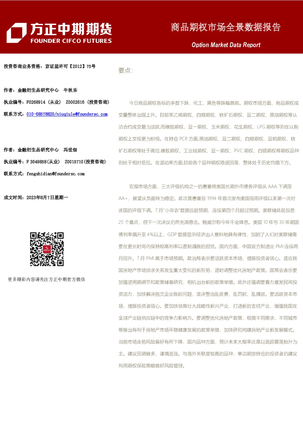 商品期权市场全景数据报告