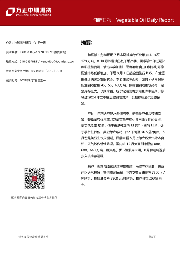 油脂日报
