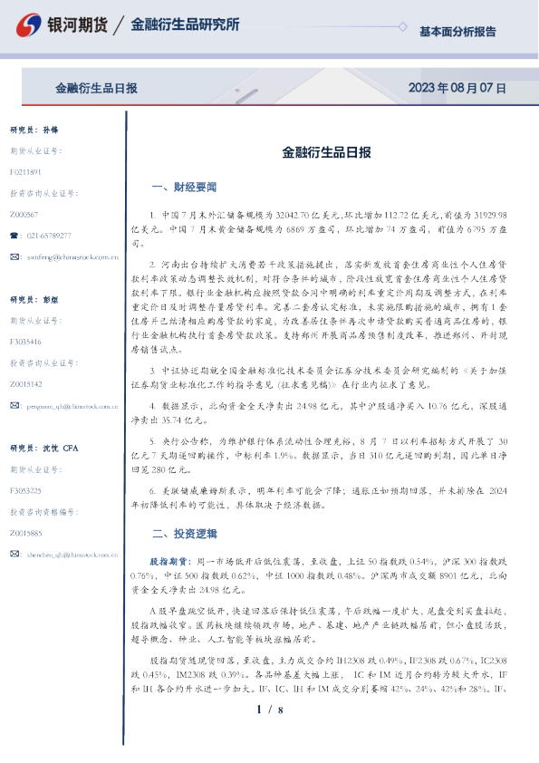 金融衍生品日报