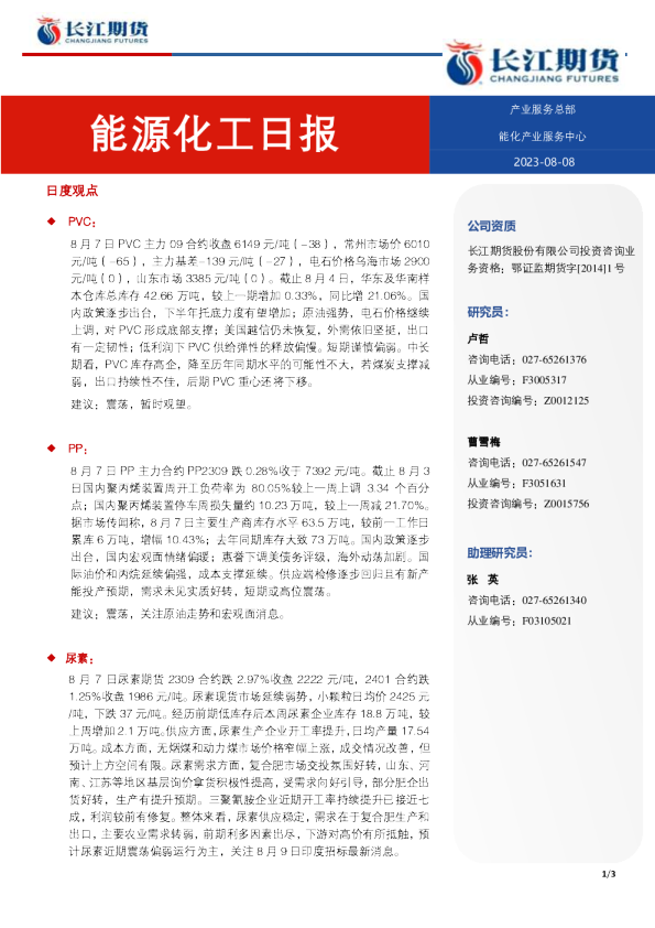 能源化工日报
