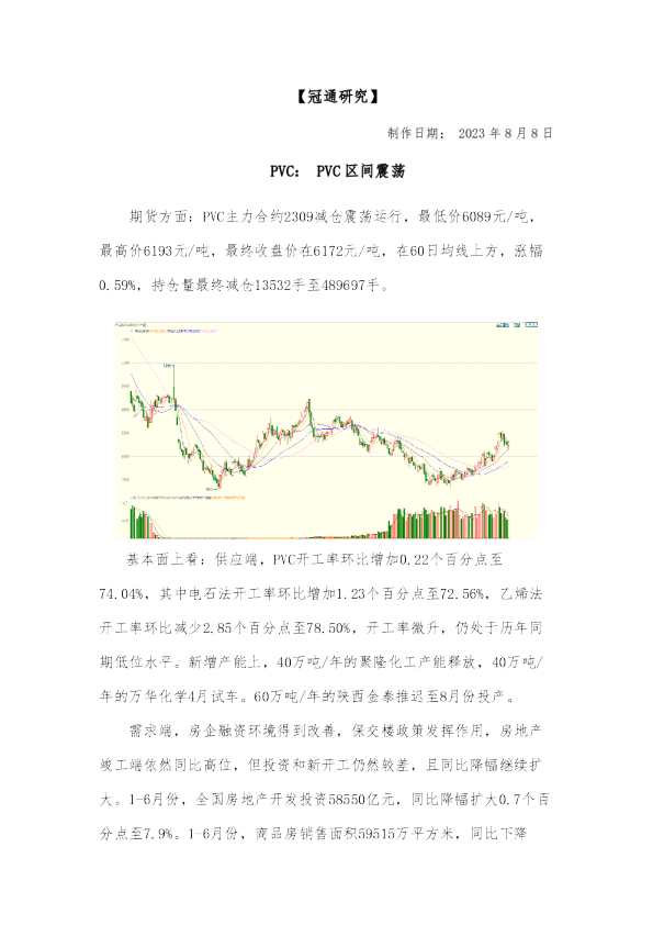 PVC：PVC区间震荡