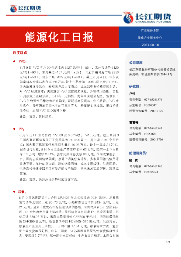 能源化工日报