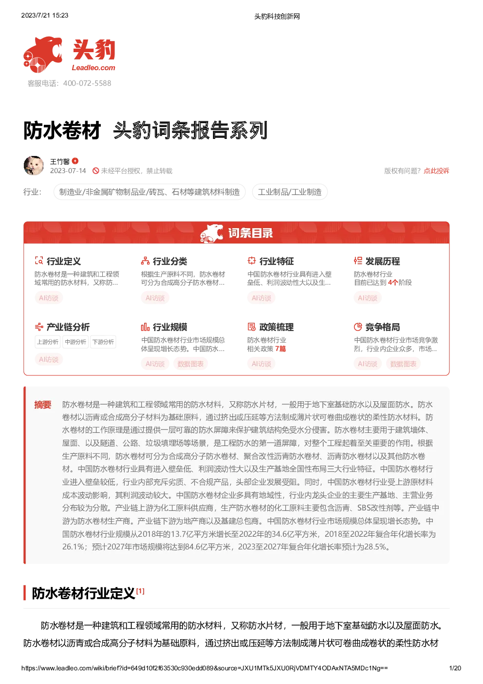 报告封面