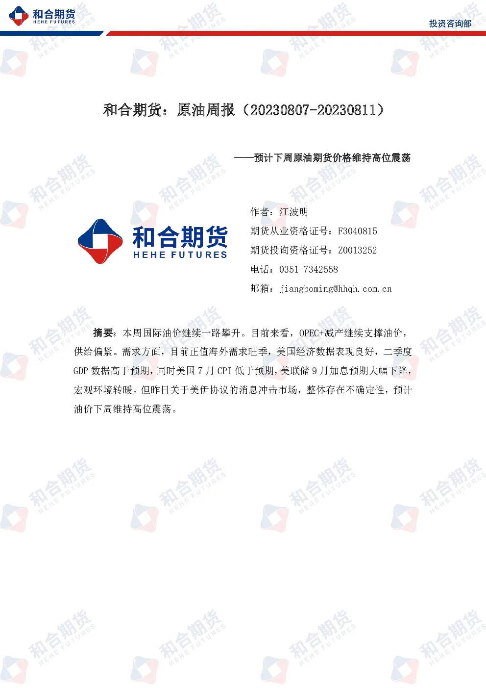 报告封面