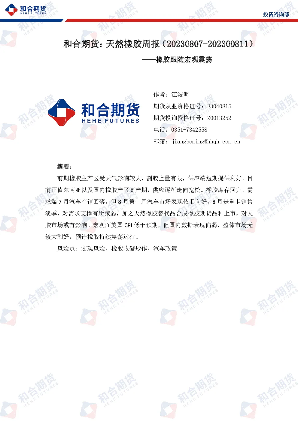 报告封面